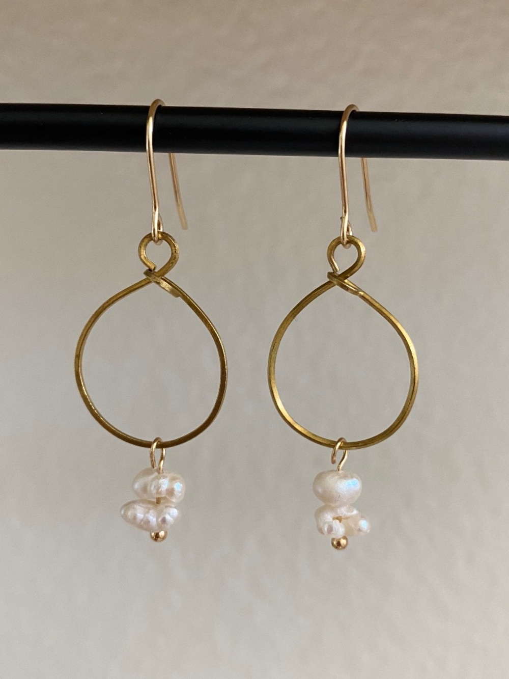 Handmade Freshwater Pearl Hoop Earrings